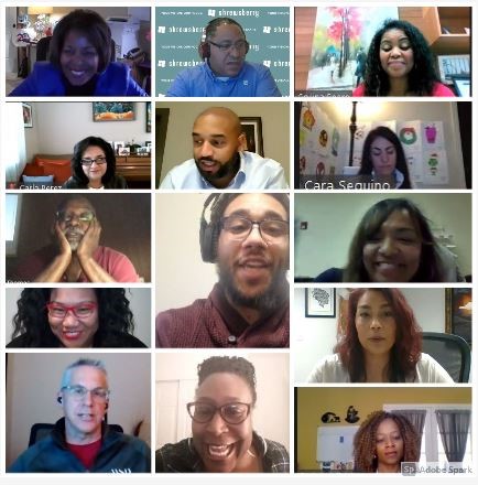 Screenshot of attendees of online membership meeting